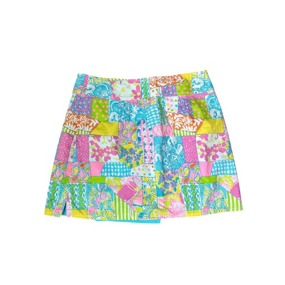 LILLY PULITZER Womens Multi Patchwork Reversible Skirt Sz 4 - Picture 5 of 11